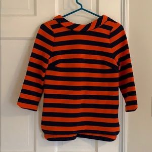 Boden Orange and Blue cowl neck blouse